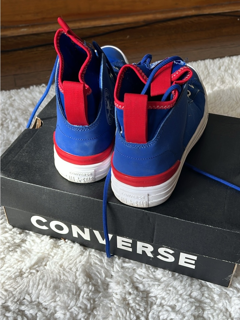Converse Kids Blue and Red High-Top Sneakers